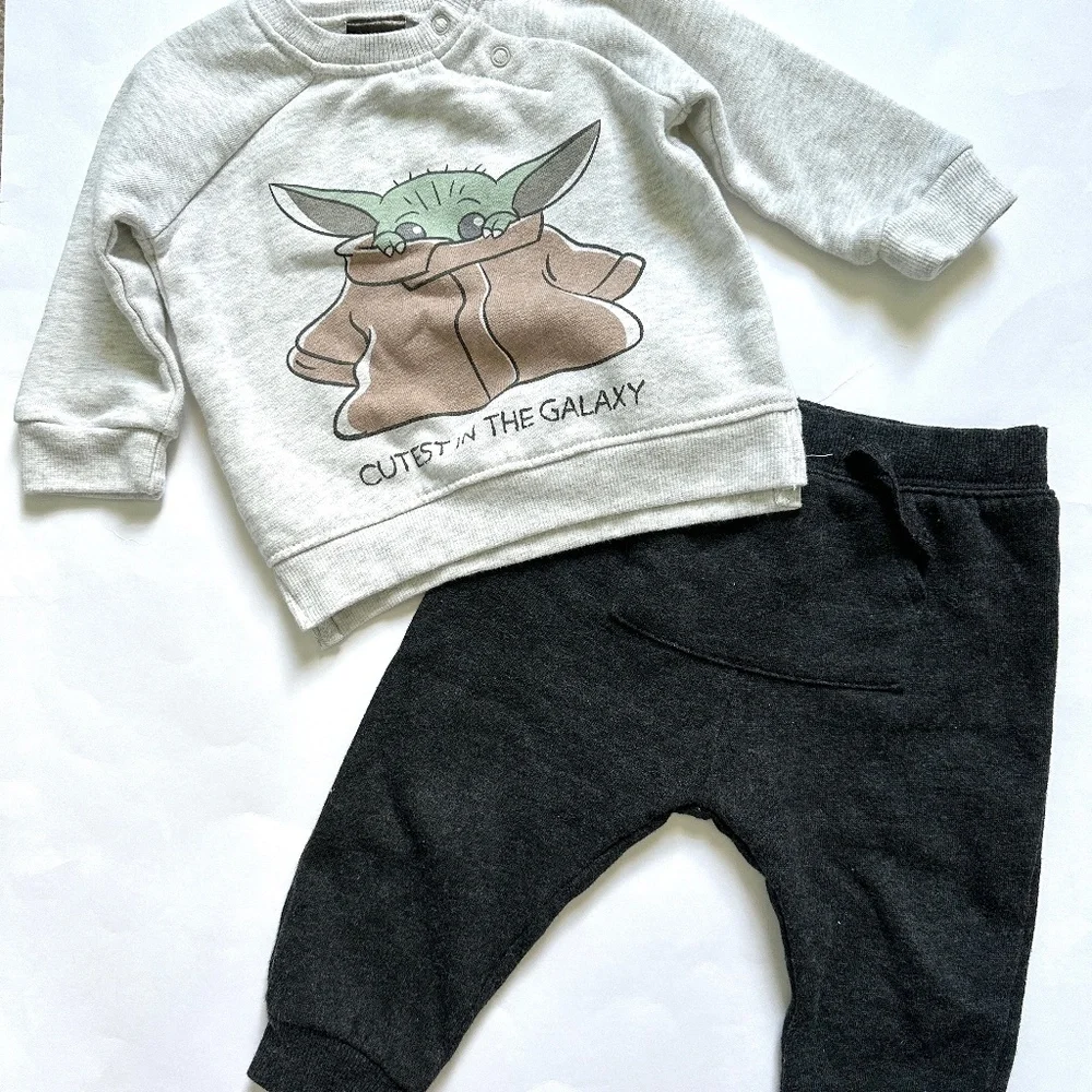 Baby Boy Grogu Matching Set Star Wars Two Piece Size 12M